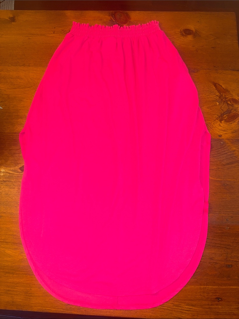 Zenana Outfitters Hot Pink Elastic-Waist Maxi Skirt
